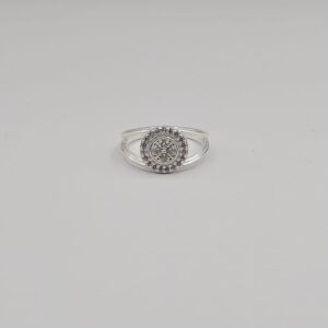 Anel Redondo Cravejado 2 Fios em Prata 925 - AN1004